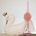 Set of Easter candle and cushion swan