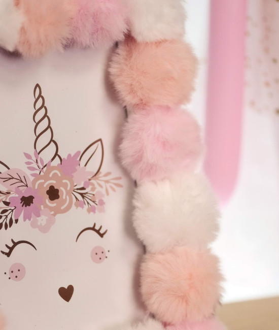 Set of Easter candle and photo frame unicorn