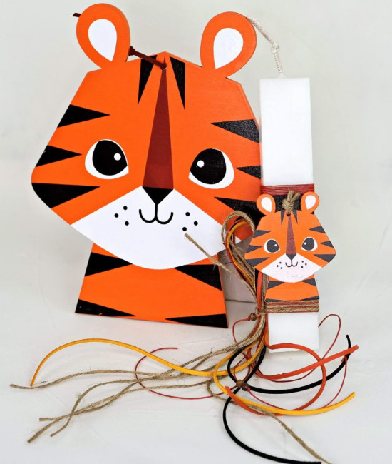 Σετ λαμπάδα με διακοσμητικό Little Tiger