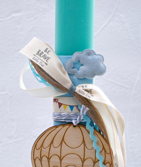 Baby Boy Air Balloon Easter Candle