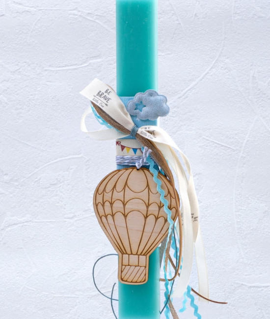 Baby Boy Air Balloon Easter Candle