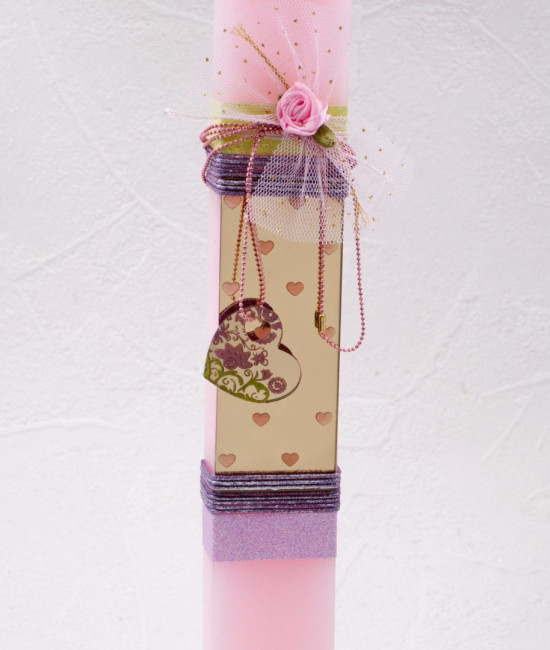 Easter Candle with Heart Necklace