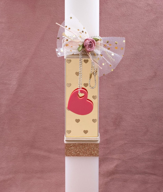 Easter Candle with Heart Necklace