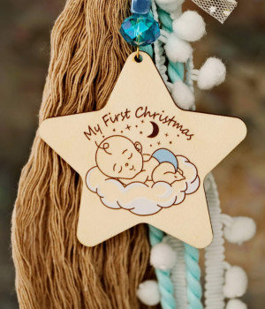 Wooden lucky charm 2023 My first Christmas