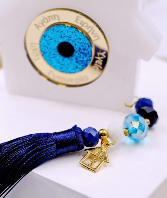 Lucky charm home with resin evil eye