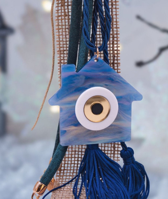 Κρεμαστό Γούρι 2026 Blue Christmas House