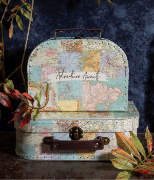 Vintage Map Collage Suitcases (sold separately)