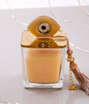 Square Scented 2026 Lucky Candle with Evil Eye