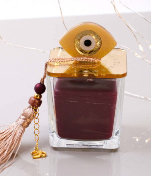Square Scented 2026 Lucky Candle with Evil Eye