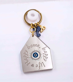 Γυναικείο Μπρελόκ Σπίτι: "Happy Home, Happy Life"