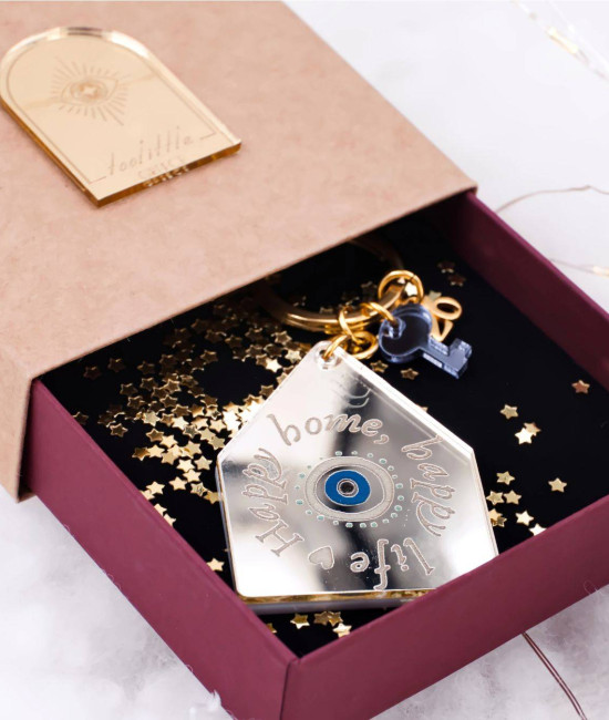 Γυναικείο Μπρελόκ Σπίτι: "Happy Home, Happy Life" Γυναικείο Μπρελόκ Σπίτι: "Happy Home, Happy Life"