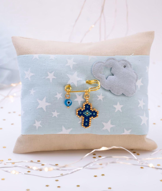 Μαξιλάρι Φυλαχτό για Νεογέννητο –  Σταυρός από Χάντρες Miyuki Μαξιλάρι Φυλαχτό για Νεογέννητο –  Σταυρός από Χάντρες Miyuki