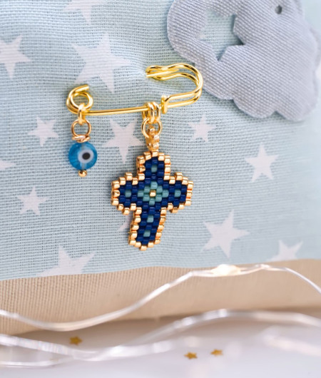 Μαξιλάρι Φυλαχτό για Νεογέννητο –  Σταυρός από Χάντρες Miyuki Μαξιλάρι Φυλαχτό για Νεογέννητο –  Σταυρός από Χάντρες Miyuki