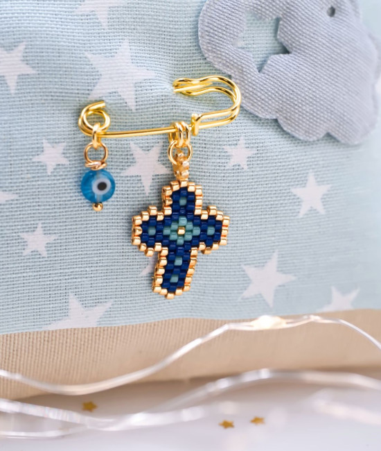 Μαξιλάρι Φυλαχτό για Νεογέννητο –  Σταυρός από Χάντρες Miyuki Μαξιλάρι Φυλαχτό για Νεογέννητο –  Σταυρός από Χάντρες Miyuki