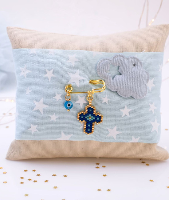 Μαξιλάρι Φυλαχτό για Νεογέννητο –  Σταυρός από Χάντρες Miyuki Μαξιλάρι Φυλαχτό για Νεογέννητο –  Σταυρός από Χάντρες Miyuki