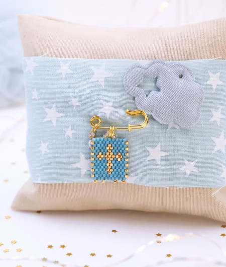 Μαξιλάρι Φυλαχτό για Νεογέννητο –  Σταυρός από Χάντρες Miyuki Μαξιλάρι Φυλαχτό για Νεογέννητο –  Σταυρός από Χάντρες Miyuki