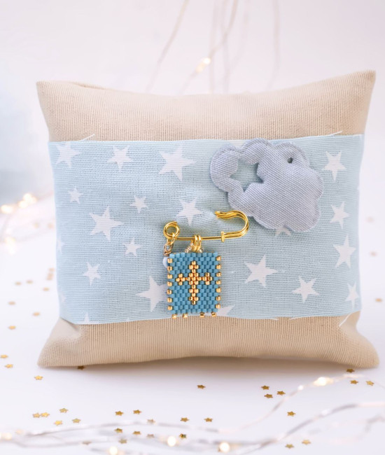 Μαξιλάρι Φυλαχτό για Νεογέννητο –  Σταυρός από Χάντρες Miyuki Μαξιλάρι Φυλαχτό για Νεογέννητο –  Σταυρός από Χάντρες Miyuki