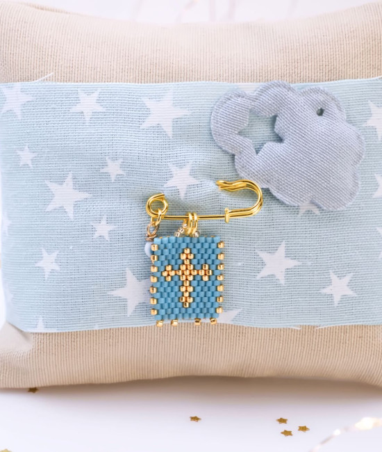 Μαξιλάρι Φυλαχτό για Νεογέννητο –  Σταυρός από Χάντρες Miyuki Μαξιλάρι Φυλαχτό για Νεογέννητο –  Σταυρός από Χάντρες Miyuki