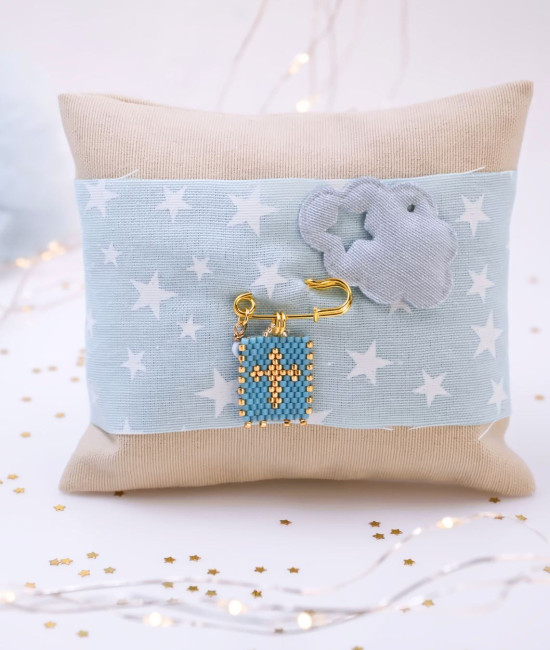 Μαξιλάρι Φυλαχτό για Νεογέννητο –  Σταυρός από Χάντρες Miyuki Μαξιλάρι Φυλαχτό για Νεογέννητο –  Σταυρός από Χάντρες Miyuki