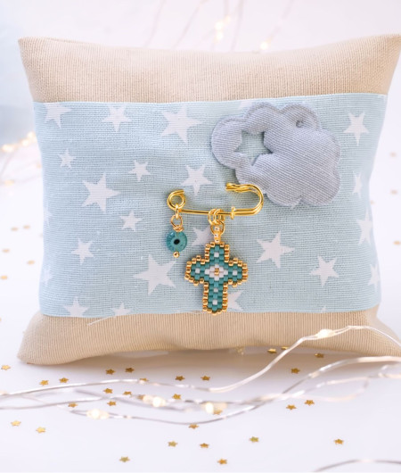 Μαξιλάρι Φυλαχτό για Νεογέννητο –  Σταυρός από Χάντρες Miyuki Μαξιλάρι Φυλαχτό για Νεογέννητο –  Σταυρός από Χάντρες Miyuki