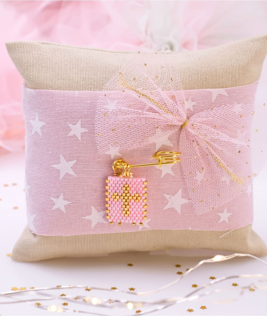 Μαξιλάρι Φυλαχτό για Νεογέννητο –  Σταυρός από Χάντρες Miyuki Μαξιλάρι Φυλαχτό για Νεογέννητο –  Σταυρός από Χάντρες Miyuki