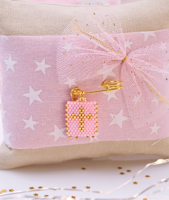 Μαξιλάρι Φυλαχτό για Νεογέννητο –  Σταυρός από Χάντρες Miyuki Μαξιλάρι Φυλαχτό για Νεογέννητο –  Σταυρός από Χάντρες Miyuki