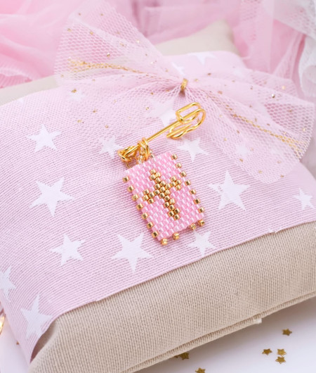 Μαξιλάρι Φυλαχτό για Νεογέννητο –  Σταυρός από Χάντρες Miyuki Μαξιλάρι Φυλαχτό για Νεογέννητο –  Σταυρός από Χάντρες Miyuki