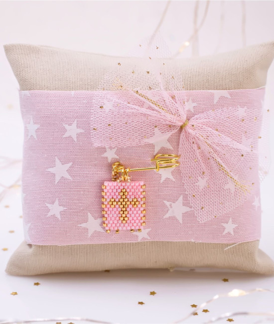 Μαξιλάρι Φυλαχτό για Νεογέννητο –  Σταυρός από Χάντρες Miyuki Μαξιλάρι Φυλαχτό για Νεογέννητο –  Σταυρός από Χάντρες Miyuki