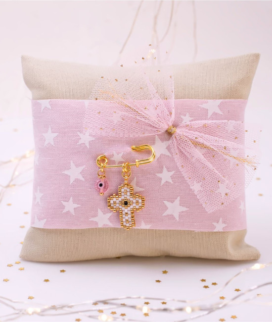 Μαξιλάρι Φυλαχτό για Νεογέννητο –  Σταυρός από Χάντρες Miyuki Μαξιλάρι Φυλαχτό για Νεογέννητο –  Σταυρός από Χάντρες Miyuki