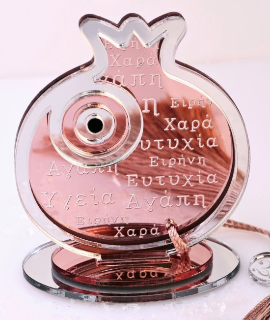 Επιτραπέζιο Γούρι 2027 | Ροζ Ρόδι με Ευχές