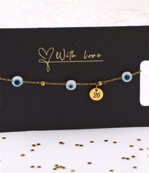 Stainless Steel Jewelry: Βραχιόλι - Γούρι Evil Eyes 2026