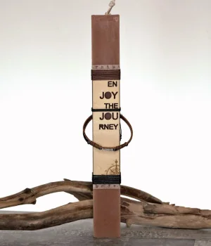 Easter candle for men with leather bracelet