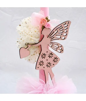 Κοριστίστικη Λαμπάδα Wooden Fairy