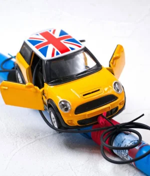 Λαμπάδα με Αυτοκίνητο Mini Cooper Κίτρινο