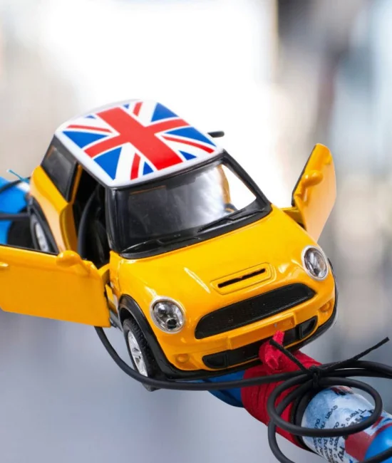 Mini Cooper Car Yellow Easter Candle 