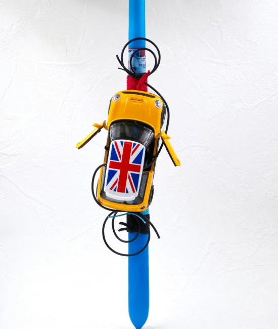 Mini Cooper Car Yellow Easter Candle 