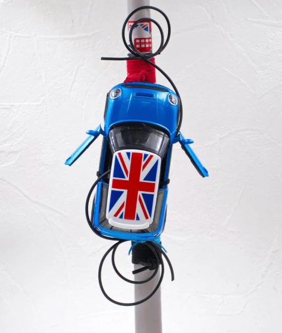 Mini Cooper Car Blue Easter Candle 