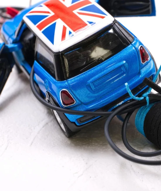 Mini Cooper Car Blue Easter Candle 